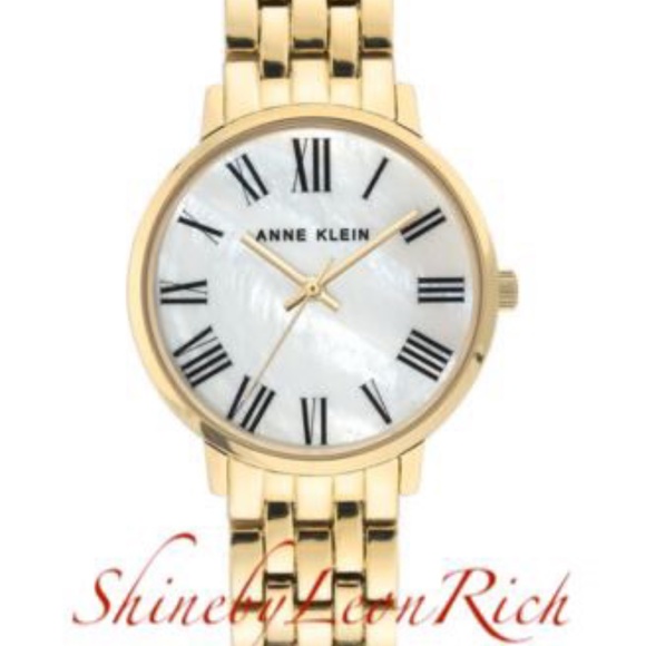 Anne Klein Gold Bracelet Roman Numeral Watch - Picture 1 of 1
